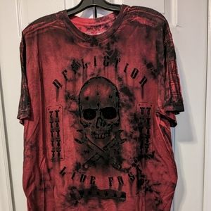 Men's Affliction shirt. Short sleeve. 2XL. Colors wine and black.